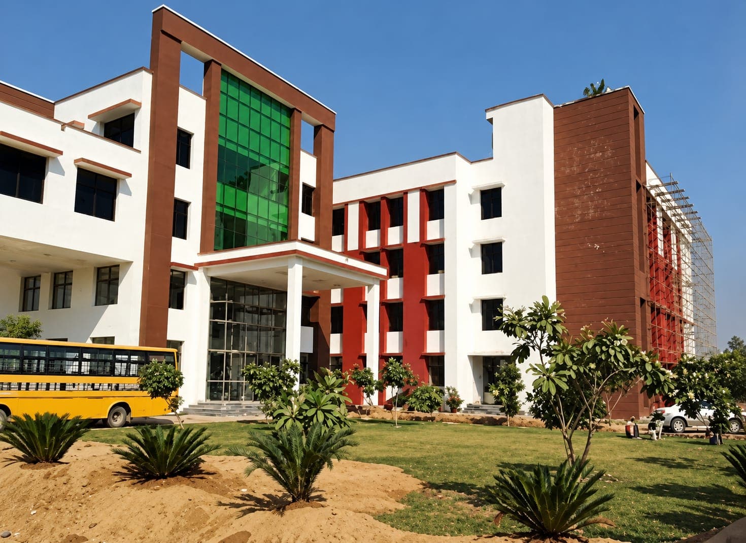 The 50,000 sq ft G+3 institute building for Global Senior Secondary School at Tikli, Badshahpur